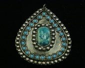 SILVERTONE SCARAB Boho Pendant - Large Statement Piece
