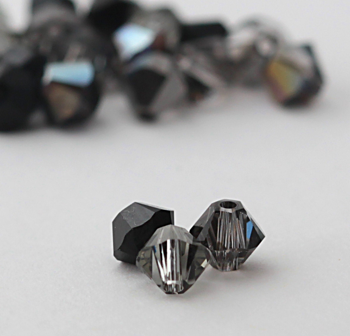 Black Swarovski Crystal Mix - 36, 4mm Bicones