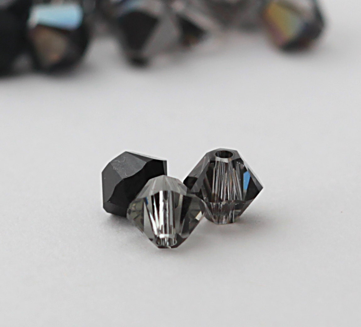 Black Swarovski Crystal Mix - 63, 4mm Bicones
