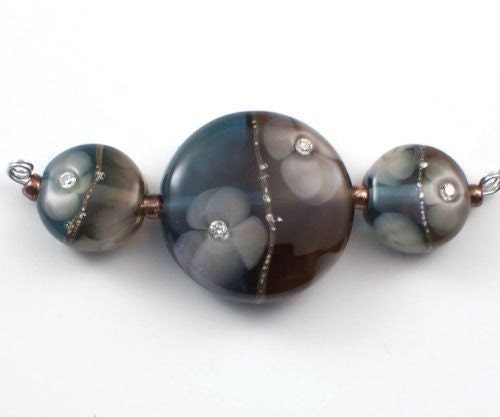 Sparkling Mediterranean Bead set 3 Made to Order CD Lampwork