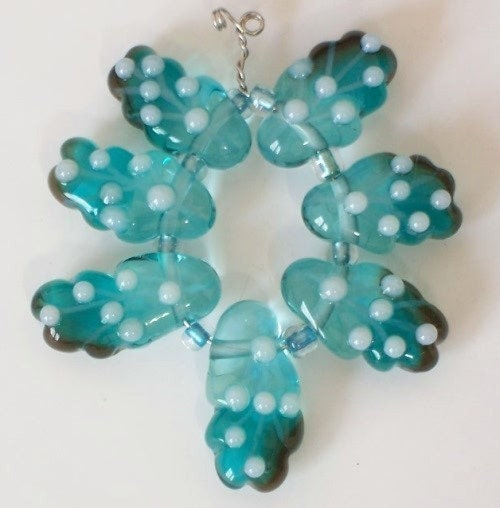 Handmade Lampwork Beads Mediterranean Fairy Wing set 7 Made to Order