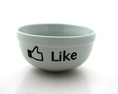 Seafoam green cereal bowl, facebook LIKE