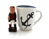 Anchor mug with inner stripes
