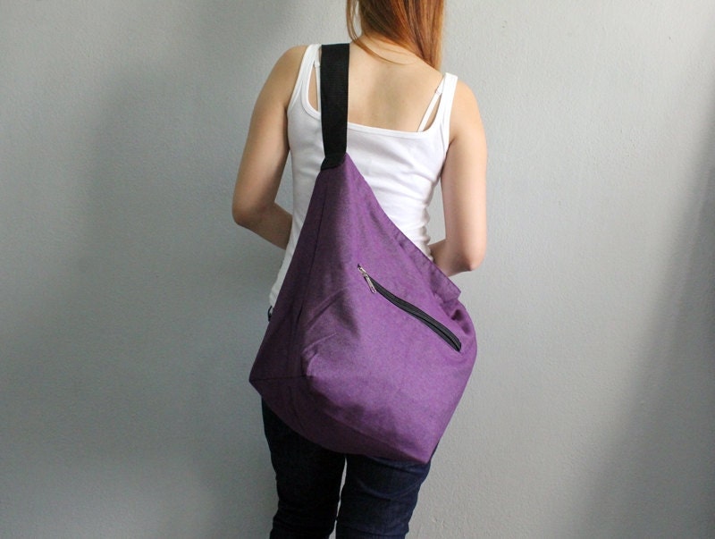 BagStory ZAZA Cross Body Messenger Hip Bag and Shoulder Bag in Purple