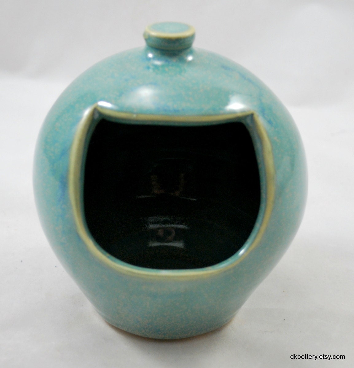 Aqua Green French Salt Pig or Cellar Stoneware Pottery