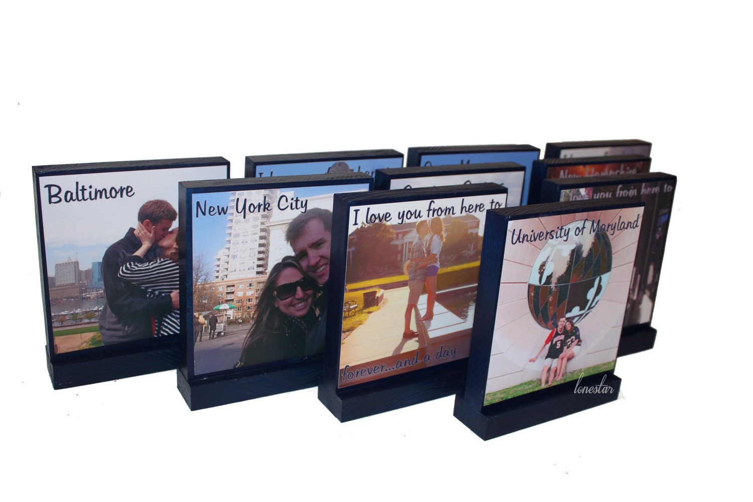 WEDDING TABLE CENTERPIECES-Set of 15 Xl Personalized Photo Blocks - Custom Table Numbers-Centerpieces-Place Cards