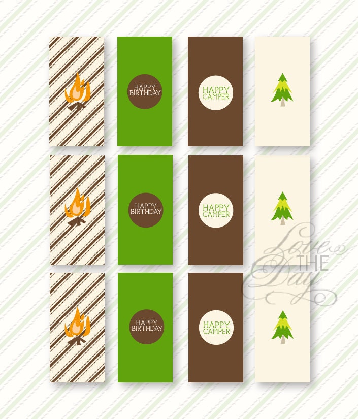Camping Birthday Party PRINTABLE Mini Candy Bar Wrappers by Love The Day Il_170x135