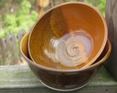 Nesting Serving Bowls Medium Size Set of 2 Rustic Pumpkin Spice