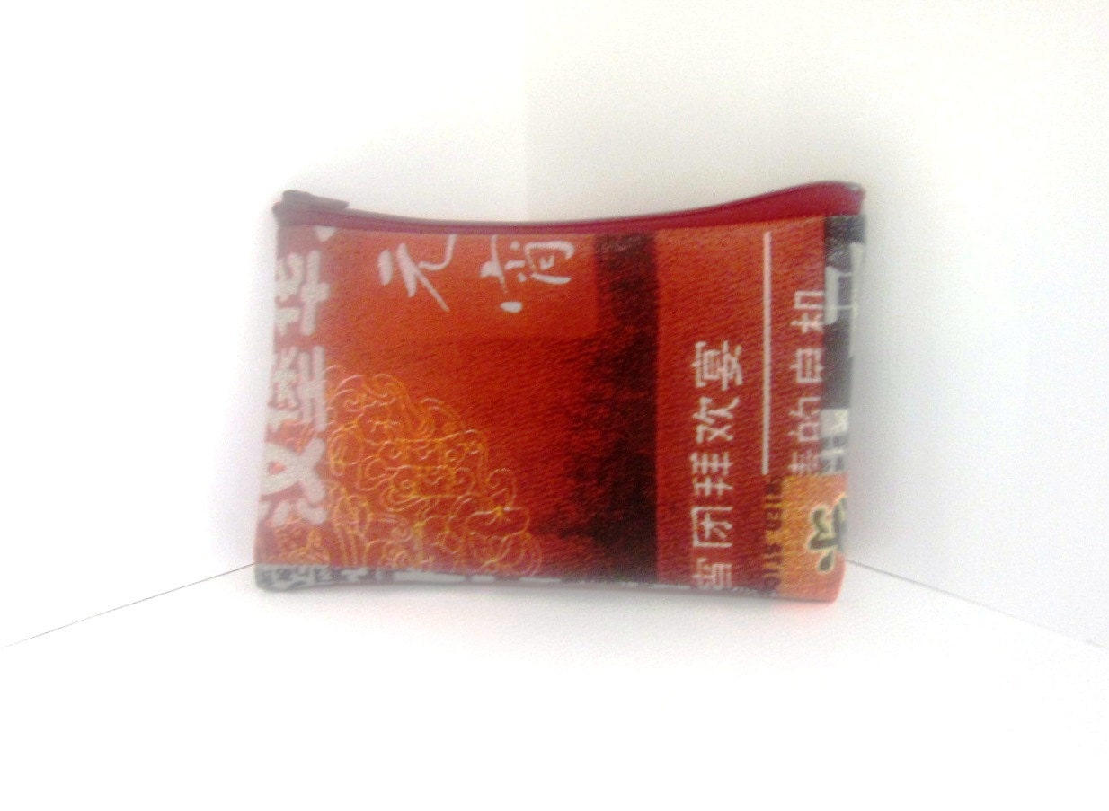 Small Zipper Pouch - Red Vinyl