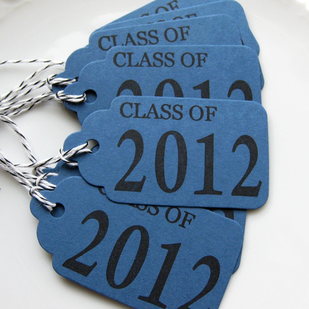 Class of 2012 Tags Favor Gift Tag - Set of 8 - Custom Colors Available