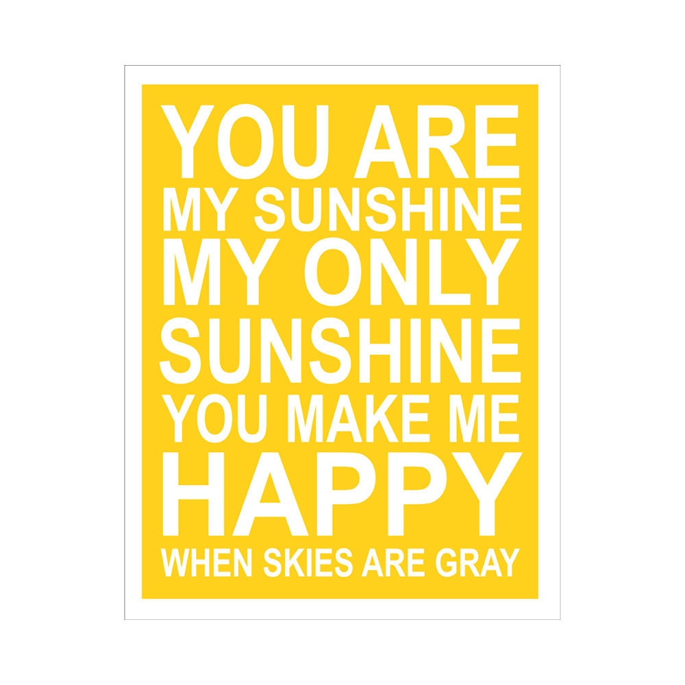 You Are My Sunshine... 8x10 inch print by Finny and Zook