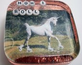 Unicorn on Roller Skates - How I Roll - Art for your Shower