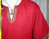 Viking short sleeve linen over-tunic, SCA historical