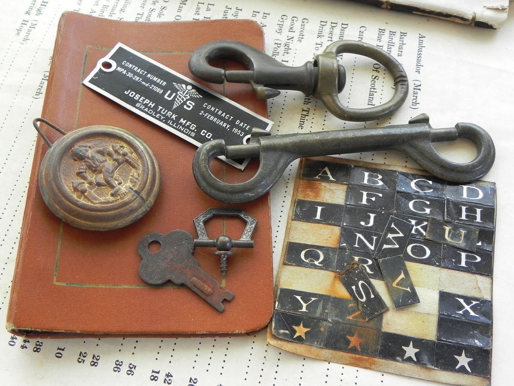 salvaged found objects for your assemblage Steampunk project