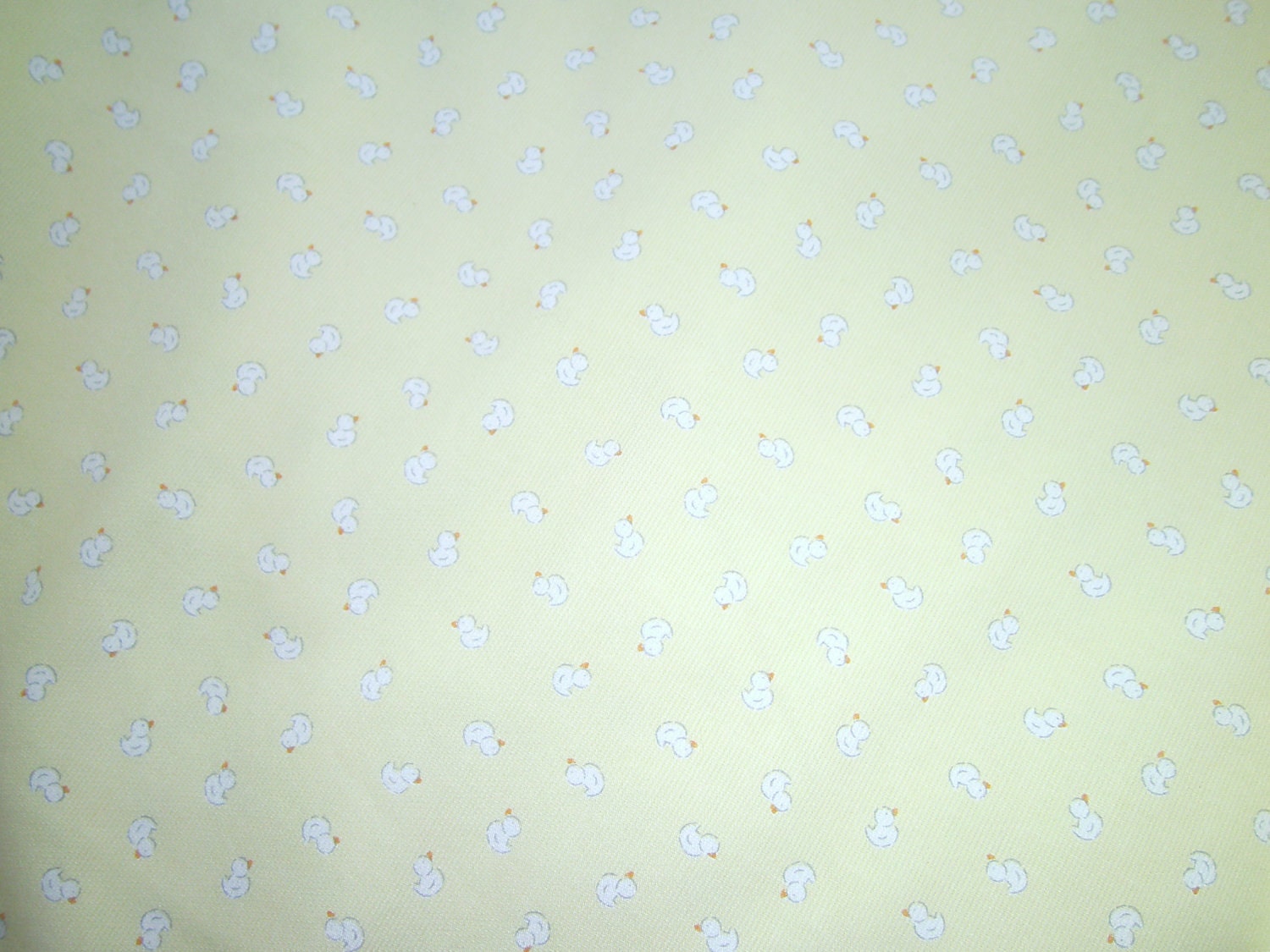 Fabric, Cotton Pique,  Yellow Background, Ducks