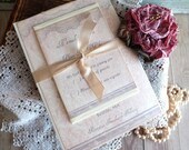 Vintage Wedding Invitation Suite Sample Handmade by avintageobsession on etsy