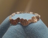 Fine Silver Bracelet Moonstone Bracelet Handmade 999 Pure Molten Silver Bracelet Freeform Asymmetric JJDLJewelryArt