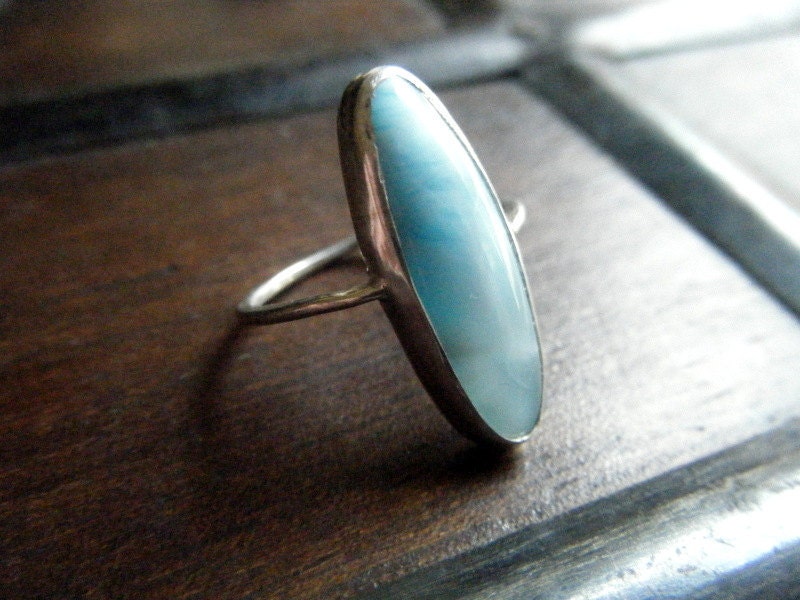 Larimar and Silver Ring Size 6.