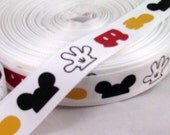 3 Yards 7/8" Mickey Mouse Parts Grosgrain Ribbon
