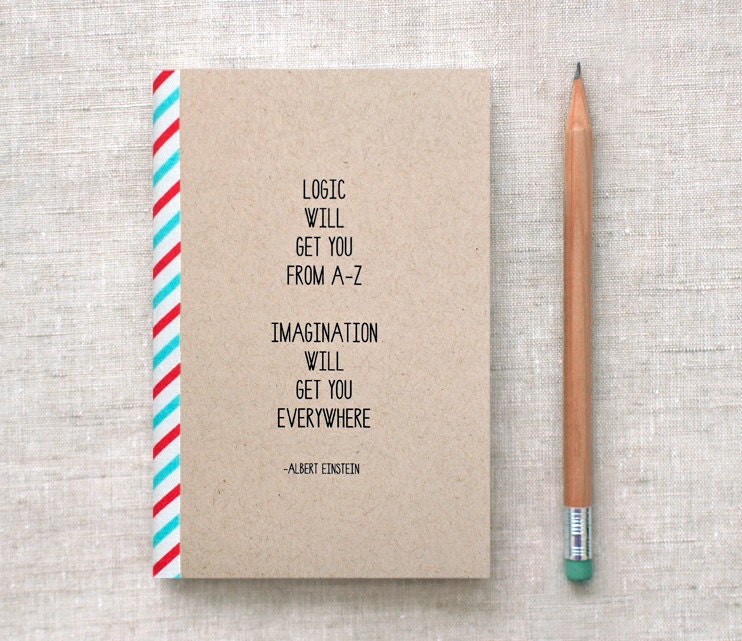 Einstein Mini Journal, Sketchbook - Eco Friendly Travel Journal with Quote, Graduation Gift, Fathers Day