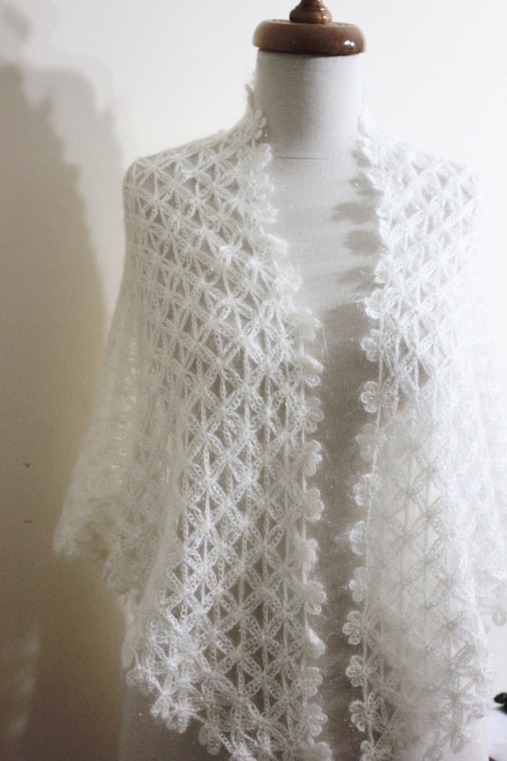 Wedding Ivory Shawl, Lace Shawl Scarf, Bride Bridal Shawl Wrap,Holiday Accessories, Wedding Gown, Holiday Fashion READY TO SHIPPING
