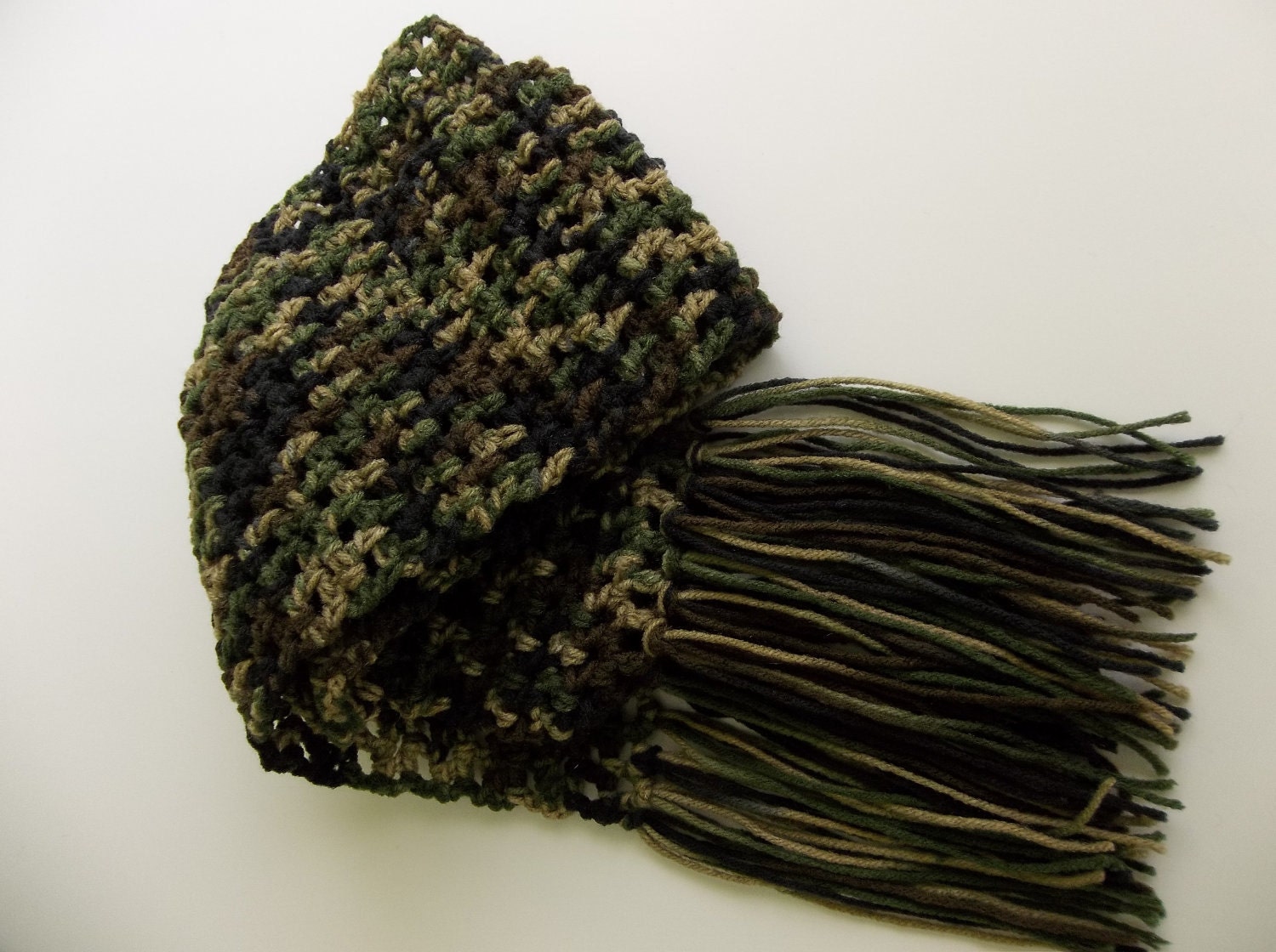 Handmade Camouflage Crochet Scarf
