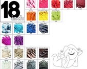 50 Mix and Match 18 Inch YKK Closed Bottom Zippers Parrot Blue Bubblegum Pink Violet Cream Beige Purple