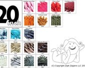 20 Inch Mix and Match 50 YKK Zippers Choose Your Own Colorful Assortment