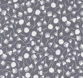 Falling Flowers in Gray, Peacock Lane by Violet Craft for Michael Miller  - 1 Yard listing