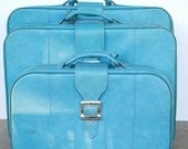 Vintage Blue Luggage / Set of 3 Nesting Suitcases / BANTAM - thevintagetreehouse