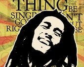 Bob Marley Poster Art print wall decor vintage  typography Everythings Gonna Be Alright