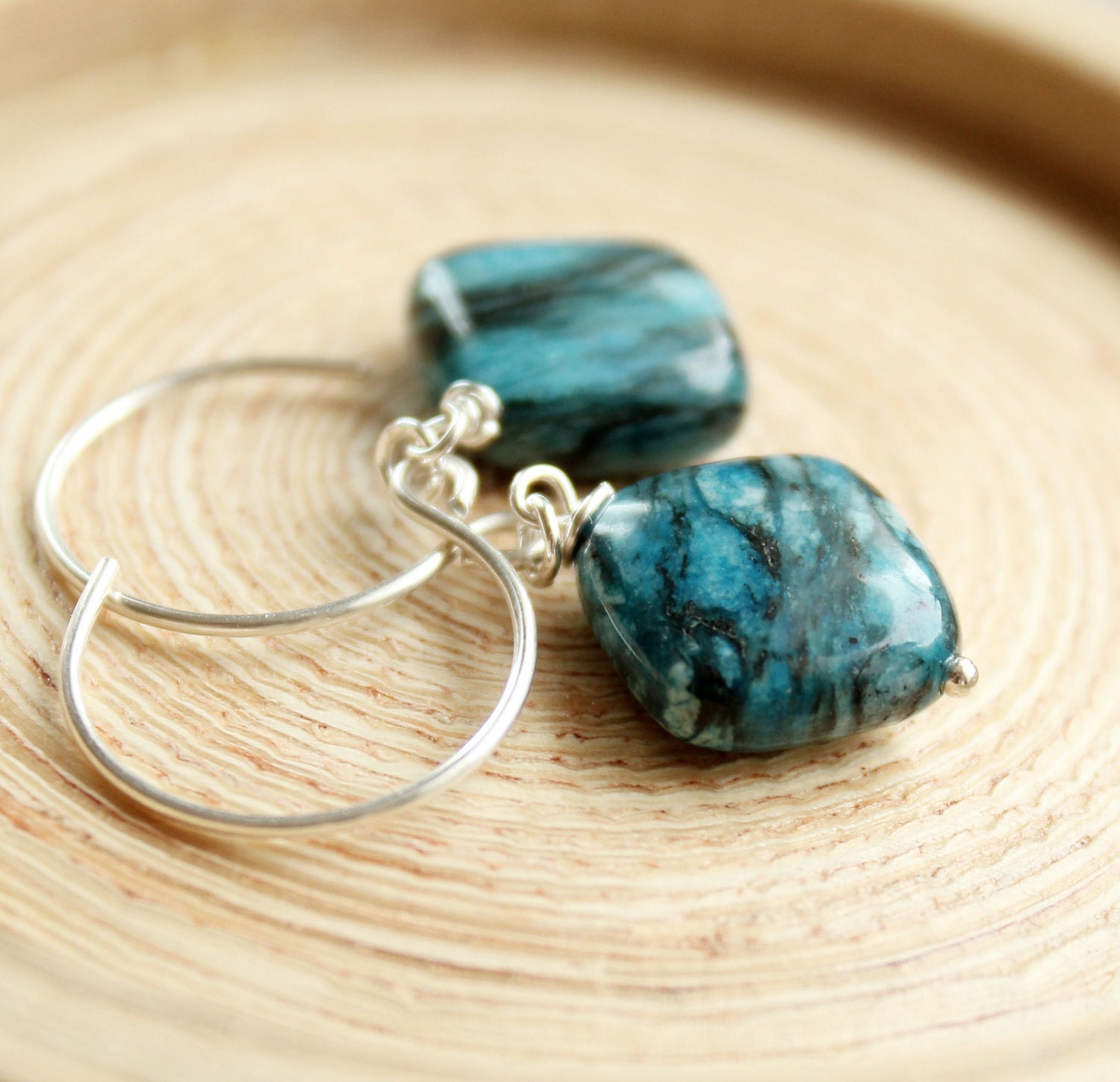 Handmade Earrings  - Jasper, Sterling Silver, Gemstone Earrings, Turquoise, Handmade Jewelry