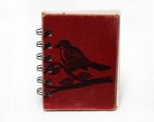 Barn Red Songbird - Screen-Printed Mini Journal
