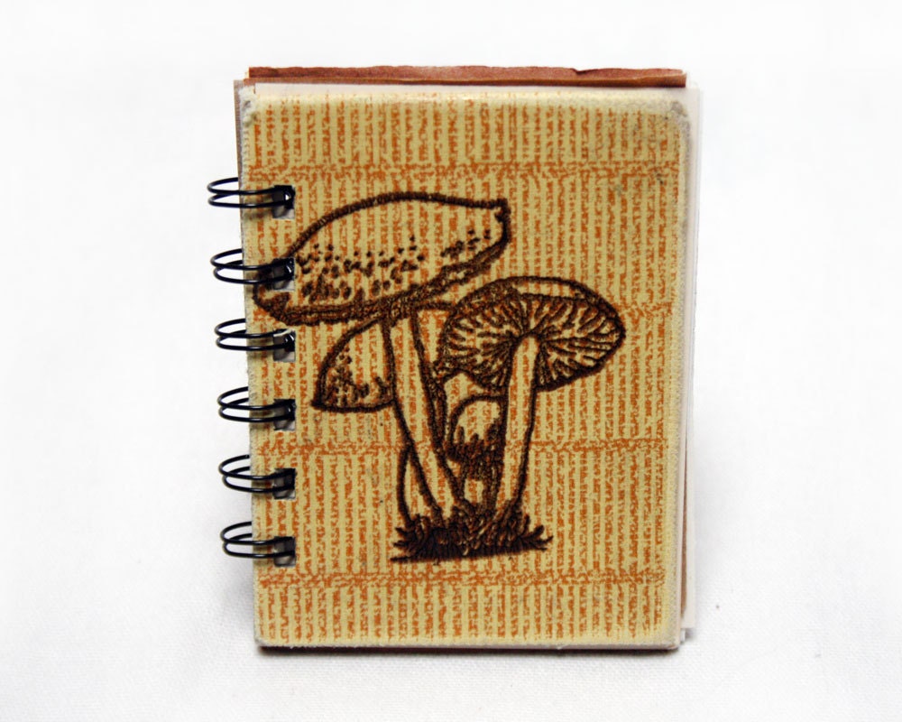 Saffron Striped Mushrooms - Screen-Printed Mini Journal