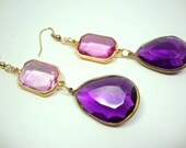 Her Majesty Amethyst and Pink Vintage Earrings