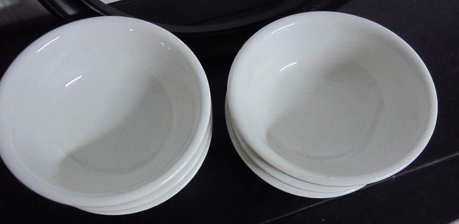 Vintage Green Striped Diner Bowls Wellsville China