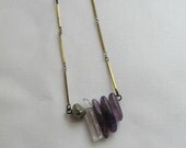quartz pyrite necklace