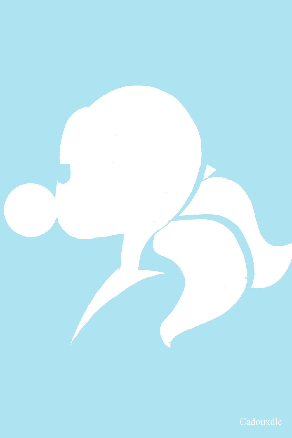 Cadouxdle Art Logo "Pig Tails and Bubble Gum" 20x30 BIG print