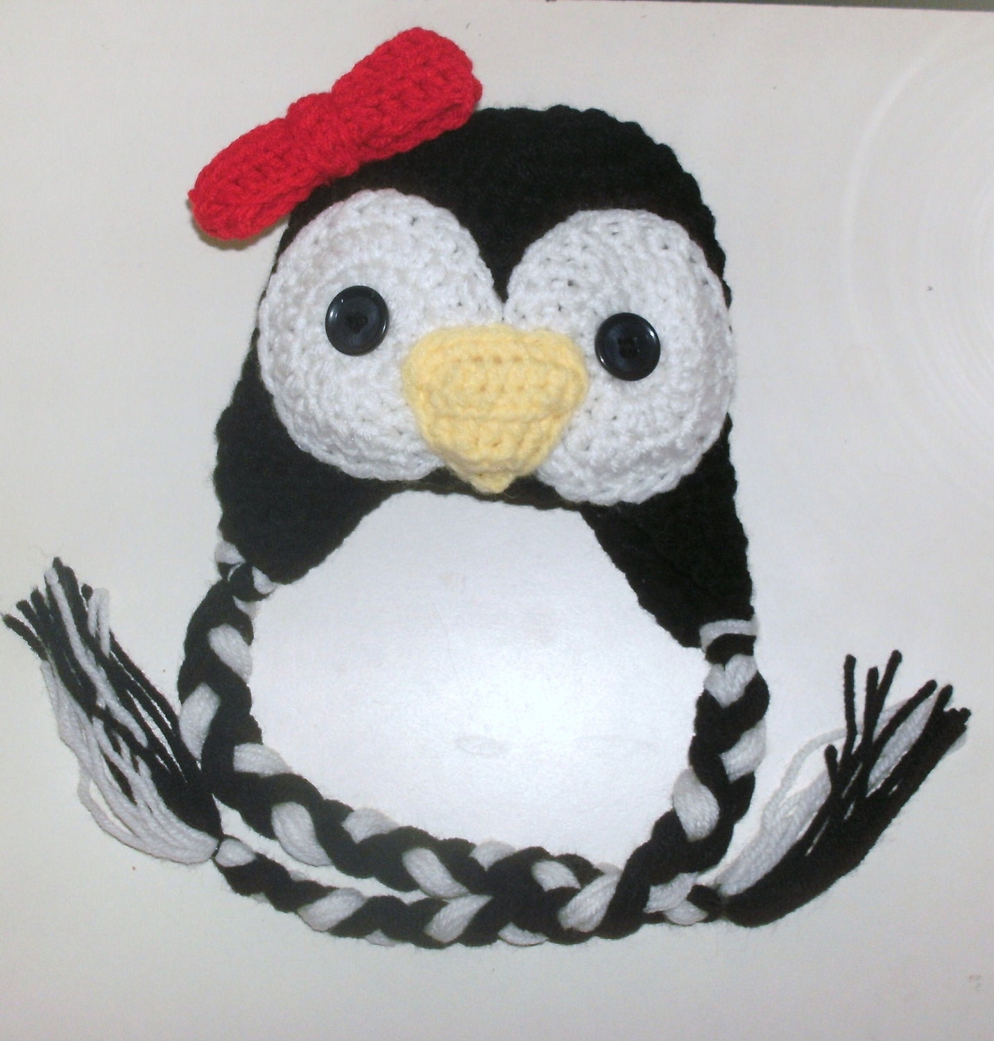 Crochet Penguin Earflap Beanie Hat Photo Prop - KiddieKapsbyDebra Crochet Penguin Earflap Beanie Hat Photo Prop - KiddieKapsbyDebra