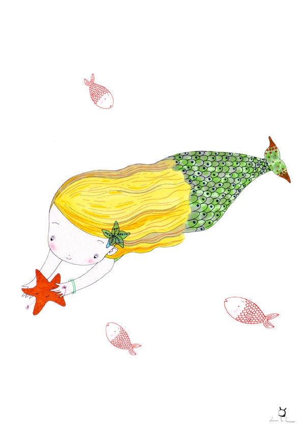 Little Mermaid - Kawaii - Siren - Starfish