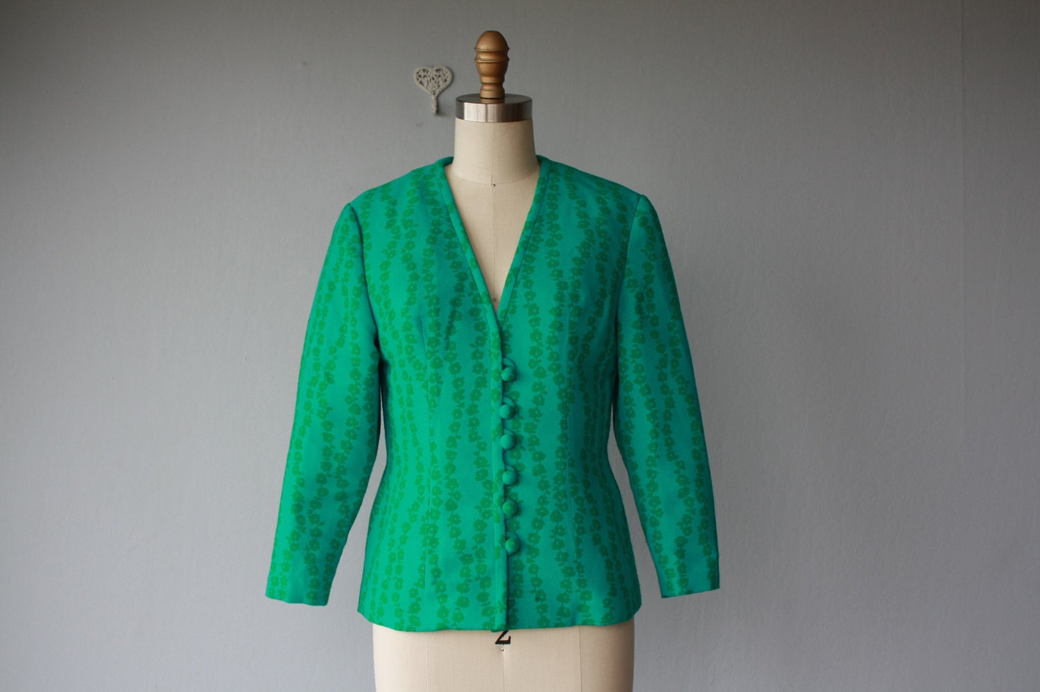teal jacket / 1960s jacket / 60s jacket / Early Spring blazer - size small