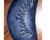 gorgeous leather purse evening handbag handmade alligator blue vintage look new