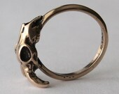 Little Ram Skull Ring in Solid Bronze - Size 6