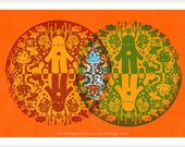 12x9" Red and Green Gardens (Poster)