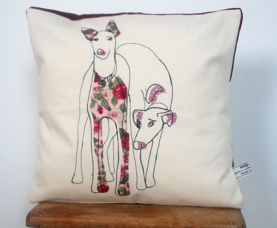 Embroidered Dog Cushion