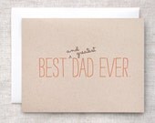 Father's Day Card, Birthday Card - Best and Greatest Dad Ever Fathers Day, Eco Friendly, Orange Typography