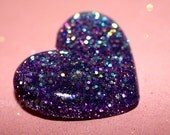 Resin Jewelry Big Purple Glitter Heart Pin Brooch Perfectly Purple Love Token for all Occasions... handmade by isewcute