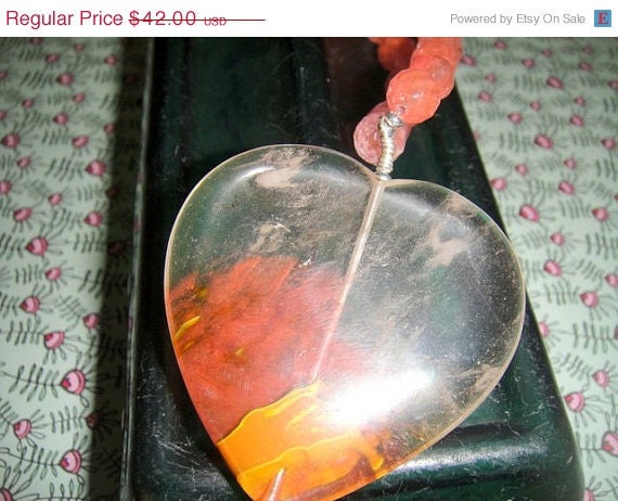 MothersDaySale Volcano Love   (Volcano Quartz and Watermelon Tourmaline Beads)