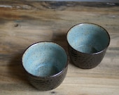 2 rustic brown prep bowls handmade ready to ship - CurlyGirlieDesigns
