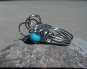 Looped Flower Ring Alpaca Silver US size 9.5